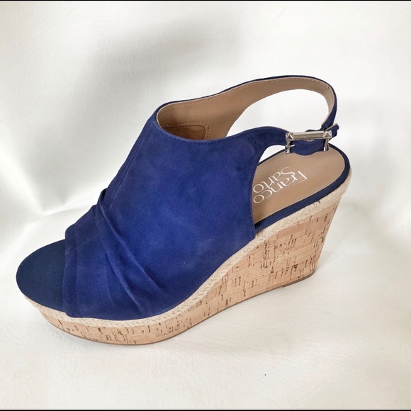 🔴SOLD🔴 Franco Sarto Suede Wedge Trellis Sandals - Picture 4 of 8
